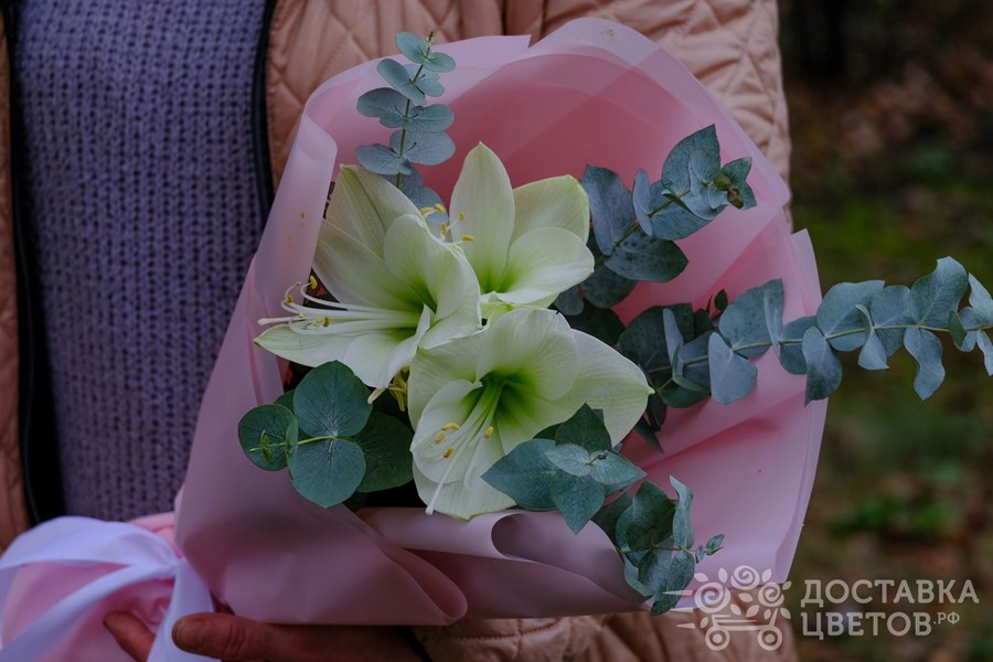 Букет Белые амариллисы