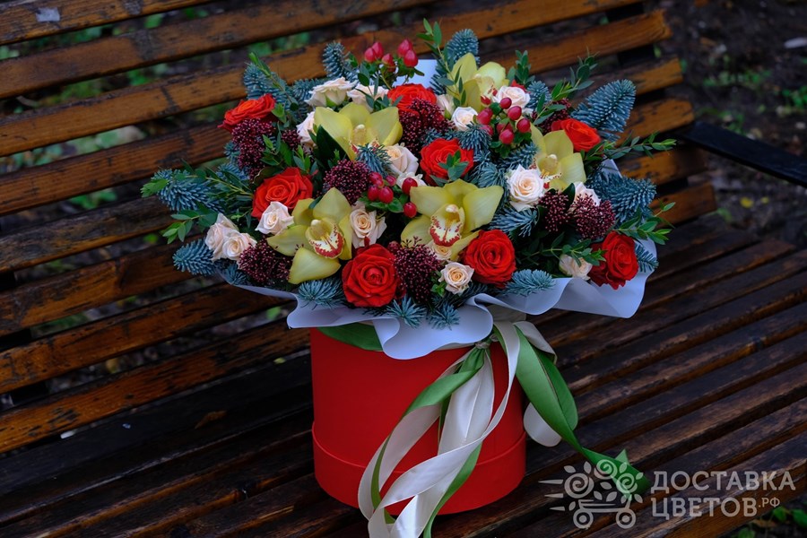Цветы в коробке Сказочный декабрь