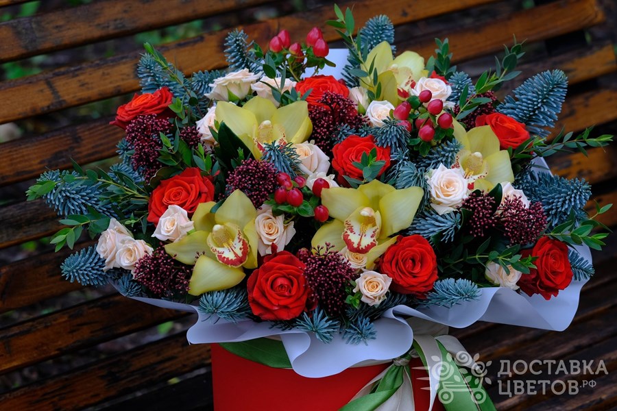 Цветы в коробке Сказочный декабрь