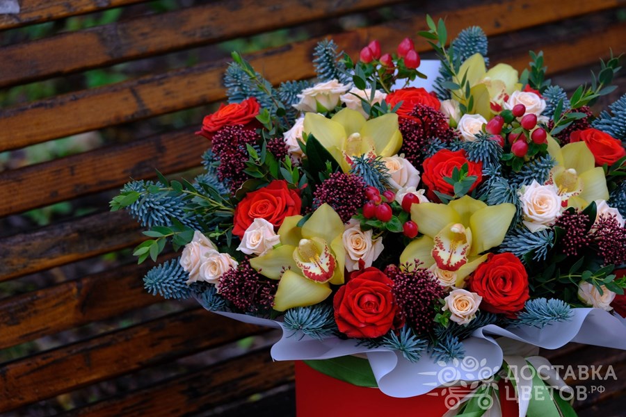 Цветы в коробке Сказочный декабрь