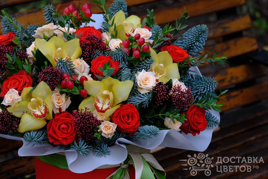 Цветы в коробке Сказочный декабрь