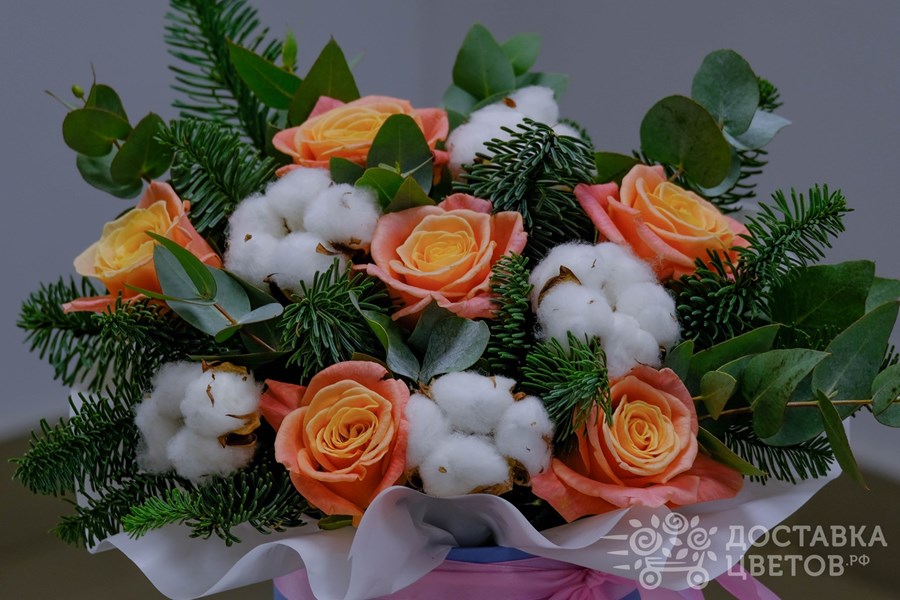 Цветы в коробке Серпантин