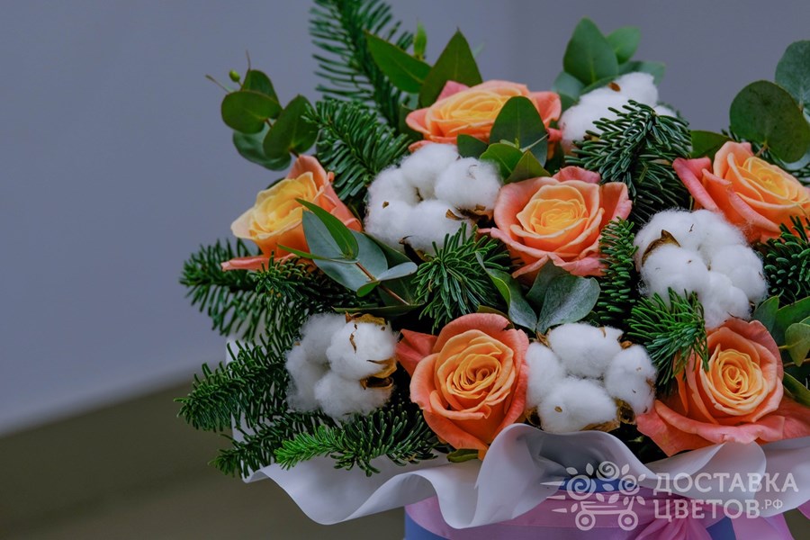 Цветы в коробке Серпантин