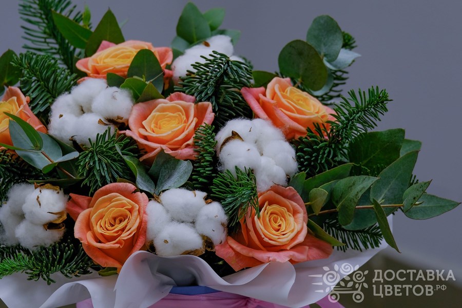 Цветы в коробке Серпантин