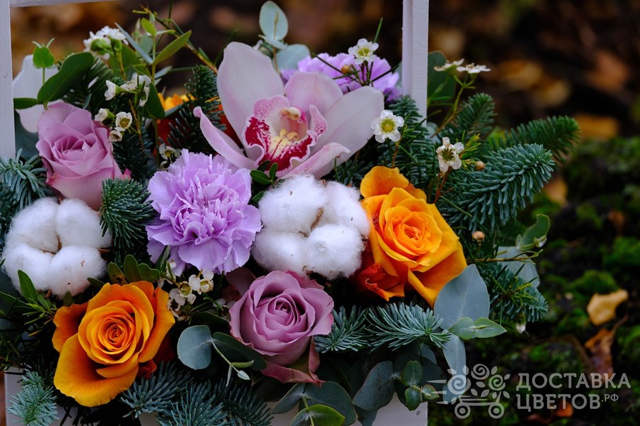 Цветы в ящике Искры самоцветов