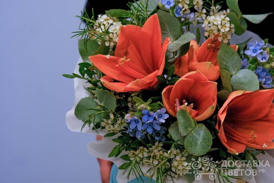 Цветы в коробке Персиковый нектар