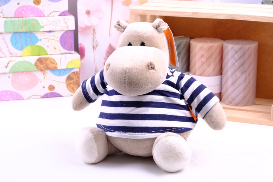 Мягкая игрушка Бегемот В тельняшке 20см