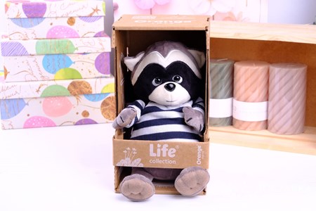 Мягкая игрушка "Енотик Дэнни в тельняшке" 20см