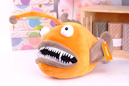 Мягкая игрушка "Рыба Удильщик кирпичная" 35см